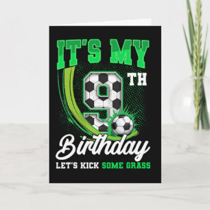 It's My 9th Soccer Birthday Boy Funny 9 Year Old B Card