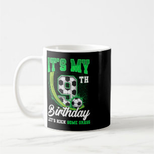 It's My 9th Soccer Birthday Boy Funny 9 Year Old B Coffee Mug