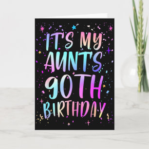 Its My Aunts 90th Birthday Colorful Happy 90 Years Card