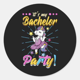 Its My Bachelor Party Groom  Classic Round Sticker