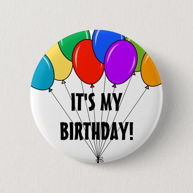 It's my birthday balloons button | Custom badge (Front)