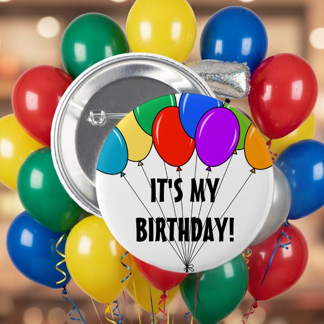 It's my birthday balloons button | Custom badge (Birthday buttons)