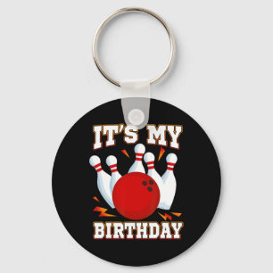 It's My Birthday Bowling Theme Party Keychain