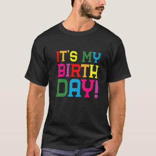 It's My Birthday Boy Girl Let's Glow Retro 80's Pa T-Shirt