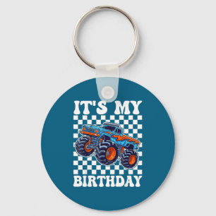 It's My Birthday Boy Monster Truck Bday Party Kids Keychain