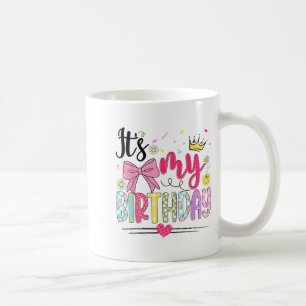 Its My Birthday Coquette Bow Flower Birthday Women Coffee Mug