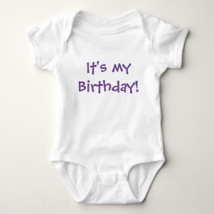 It's My Birthday! Customizable Purple Text Baby Bodysuit