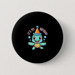 It's My Birthday Cute Sea Turtle Ocean Birthday Pa 2 Inch Round Button