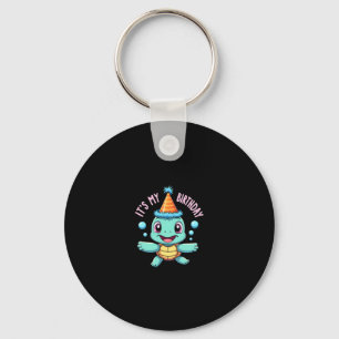 It's My Birthday Cute Sea Turtle Ocean Birthday Pa Keychain