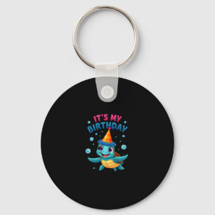 It's My Birthday Cute Sea Turtle Ocean Birthday Pa Keychain