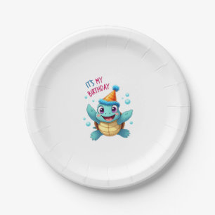 It's My Birthday Cute Sea Turtle Ocean Birthday Pa Paper Plate