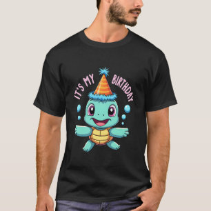 It's My Birthday Cute Sea Turtle Ocean Birthday Pa T-Shirt