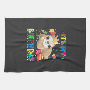 Its My Birthday Cute Sloth Birthday Party Costumes Kitchen Towel