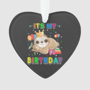Its My Birthday Cute Sloth Birthday Party Costumes Ornament