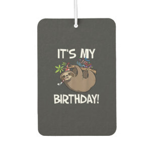 It's My Birthday Cute Sloth Party Outfit T-Shirt Air Freshener
