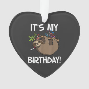 It's My Birthday Cute Sloth Party Outfit T-Shirt Ornament