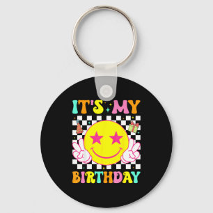 Its My Birthday Happy Smile Face Peace Girls Kids Keychain