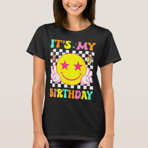 Its My Birthday Happy Smile Face Peace Girls Kids T-Shirt