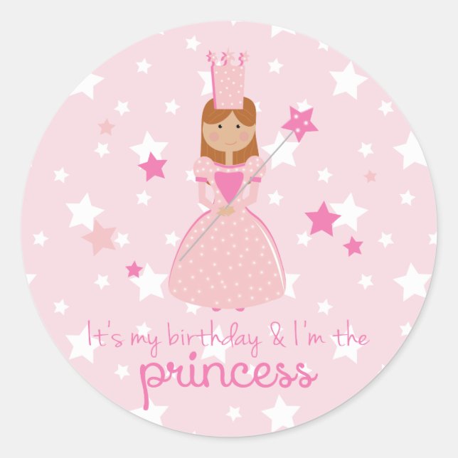 It's My Birthday & I'm the Princess Classic Round Sticker (Front)