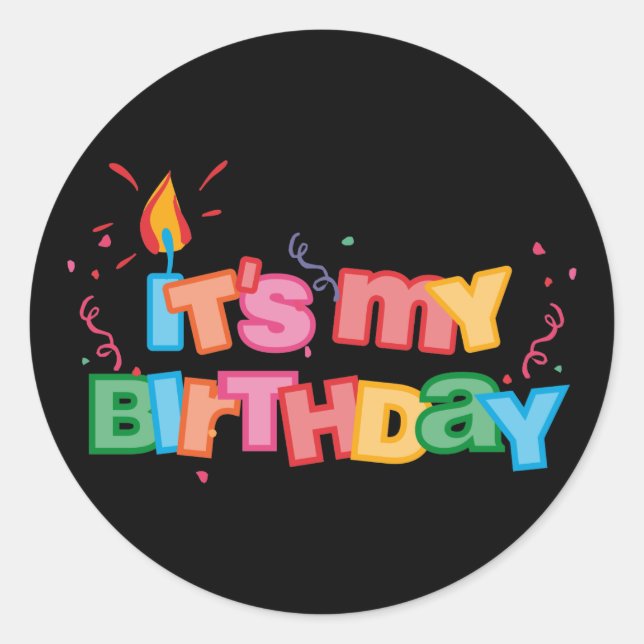 It's My Birthday Letters Sticker (Front)