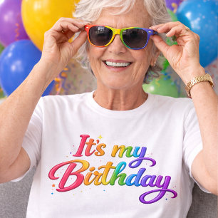 It's my Birthday multi colored balloon T-Shirt
