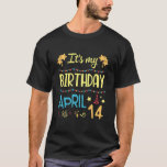 It's My Birthday On April 14 Happy Me Dad Mom Son T-Shirt<br><div class="desc">It's My Birthday On April 14 Happy Me Dad Mom Son Daughter Shirt. Perfect gift for your dad,  mom,  papa,  men,  women,  friend and family members on Thanksgiving Day,  Christmas Day,  Mothers Day,  Fathers Day,  4th of July,  1776 Independent day,  Veterans Day,  Halloween Day,  Patrick's Day</div>