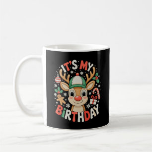 It's My Birthday Reindeer Christmas Xmas Holiday Coffee Mug