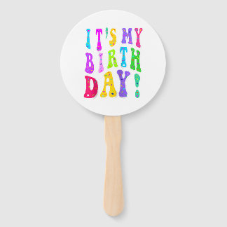 It's My Birthday Retro Groovy For Girls Hand Fan