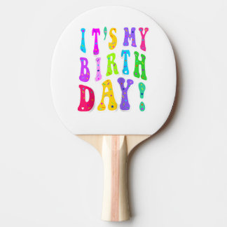 It's My Birthday Retro Groovy For Girls Ping Pong Paddle