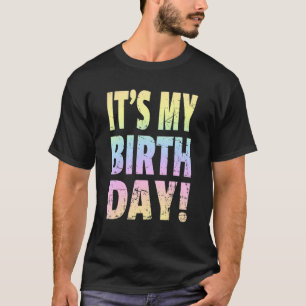 It's My Birthday Retro Pastel Rainbow Birthday Pa T-Shirt