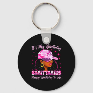 It's My Birthday Sagittarius Black Woman Nk Camo Keychain