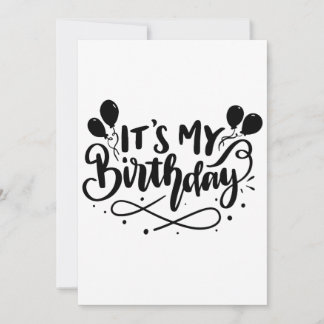 It's My Birthday Script Design - Whimsical Balloon Invitation