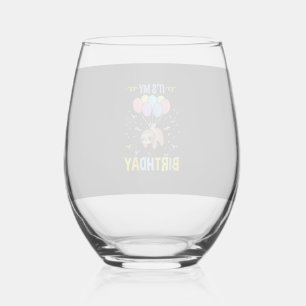 Its My Birthday Sloth T-Shirt Stemless Wine Glass