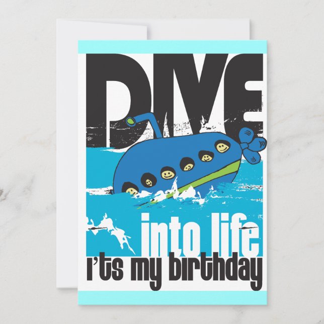 It's My Birthday Submarine Invitation (Front)