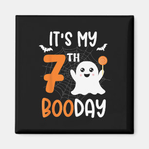 Its My Boo Day Cute Halloween 7th Birthday Ghost B Magnet