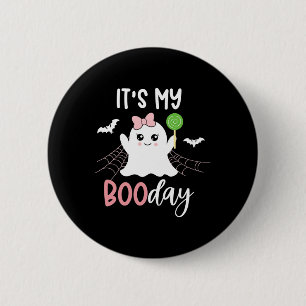 Its My Boo Day Cute Halloween Birthday Ghost Pink  2 Inch Round Button
