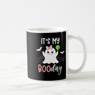 Its My Boo Day Cute Halloween Birthday Ghost Pink  Coffee Mug