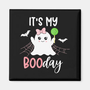 Its My Boo Day Cute Halloween Birthday Ghost Pink Magnet
