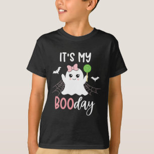 Its My Boo Day Cute Halloween Birthday Ghost Pink  T-Shirt