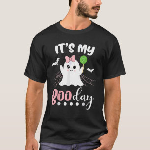 Its My Boo Day Cute Halloween Birthday Ghost Pink  T-Shirt