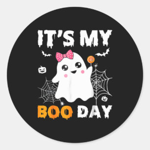 Its My Boo Day Halloween Birthday Ghost Classic Round Sticker
