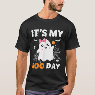 Its My Boo Day Shirt Halloween Birthday Ghost Pink