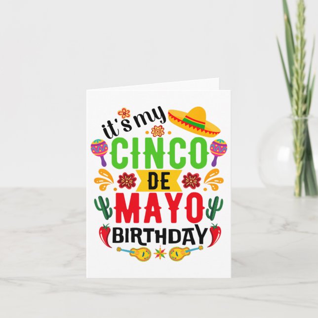 It's My Cinco De Mayo Birthday Funny Cinco De Mayo Card (Front)