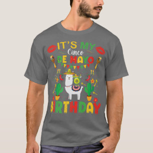 Its My Cinco De Mayo Birthday Meican llama dabbing T-Shirt