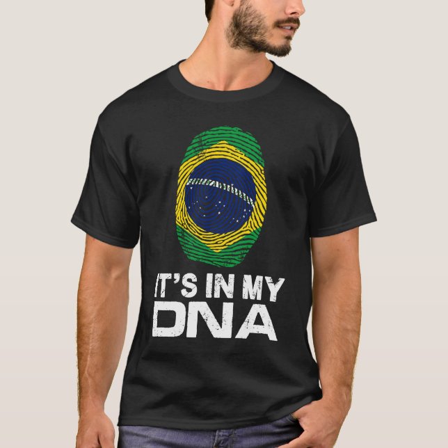 IT'S MY DNA IN Flag National Pride Fingerprint Bra T-Shirt (Front)
