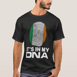IT'S MY DNA IN Flag National Pride Fingerprint Ire T-Shirt