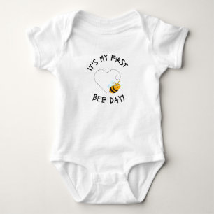 It's My First Bee Day Onsie Baby Bodysuit
