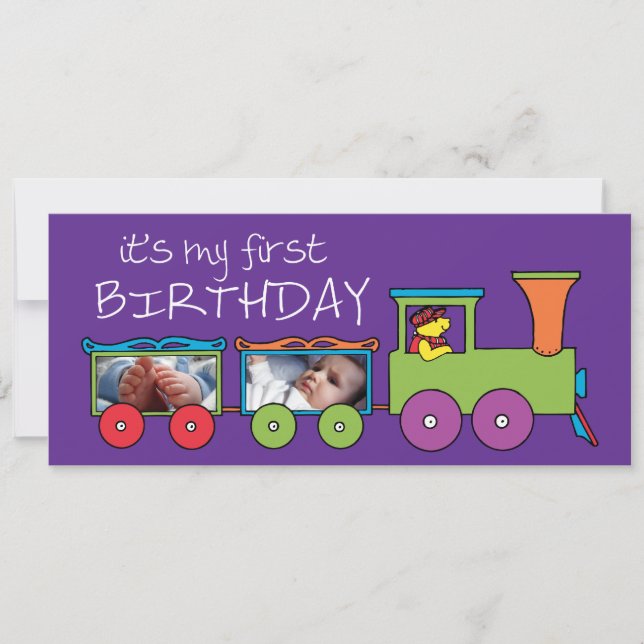 It's My First Birthday Train Invite (Front)