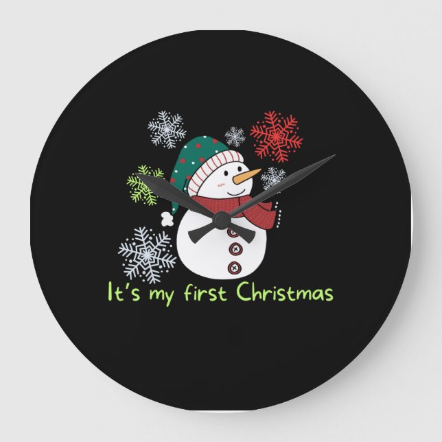 It's my first Christmas Large Clock (Front)