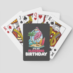 It's My Flocking Birthday Flamingo Playing Cards